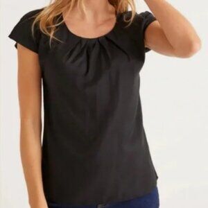Boden Ravello Short Sleeve Blouse Blouse - Black Silk Viscose US Size 2